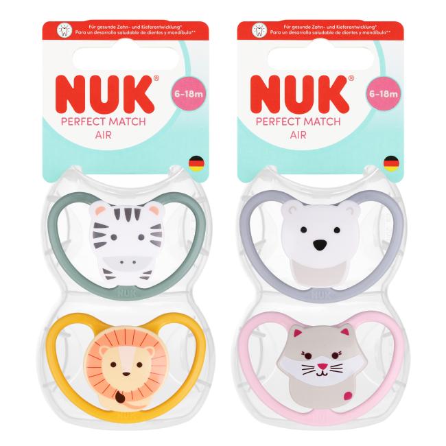 NUK Smoczek uspokajający 2 elementy 6-18m Perfect Match mix 10176336 