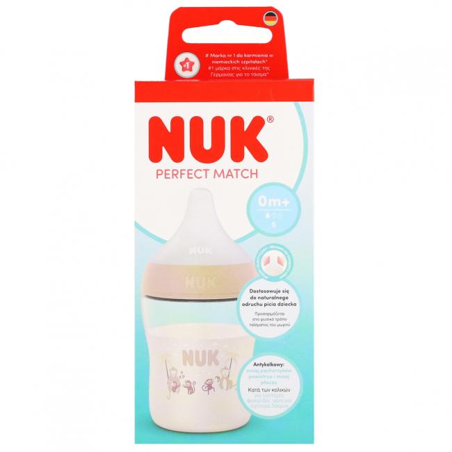 NUK Butelka PP 150ml Perfect Match silikonowy smoczek S Małpka 10215411 