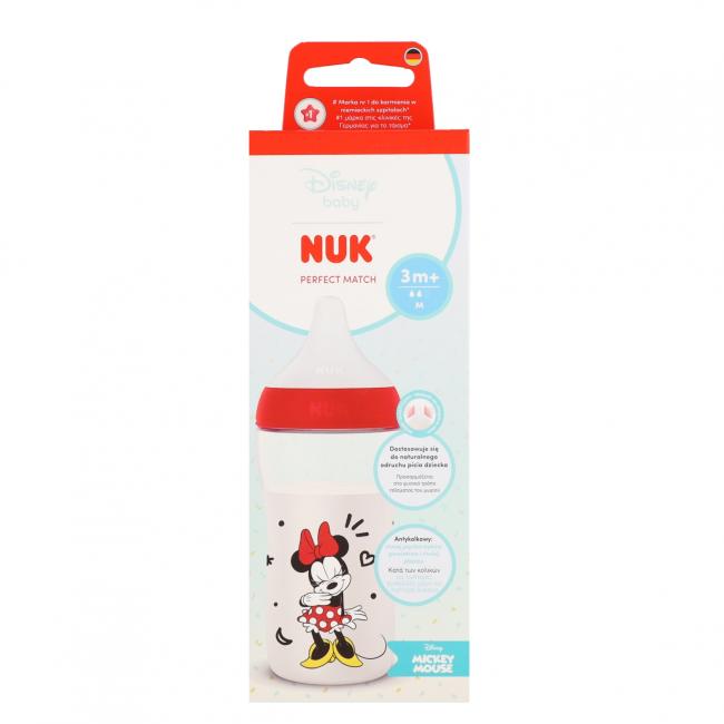 NUK Butelka PP 260ml Perfect Match silikonowy smoczek M Minnie 10216338 