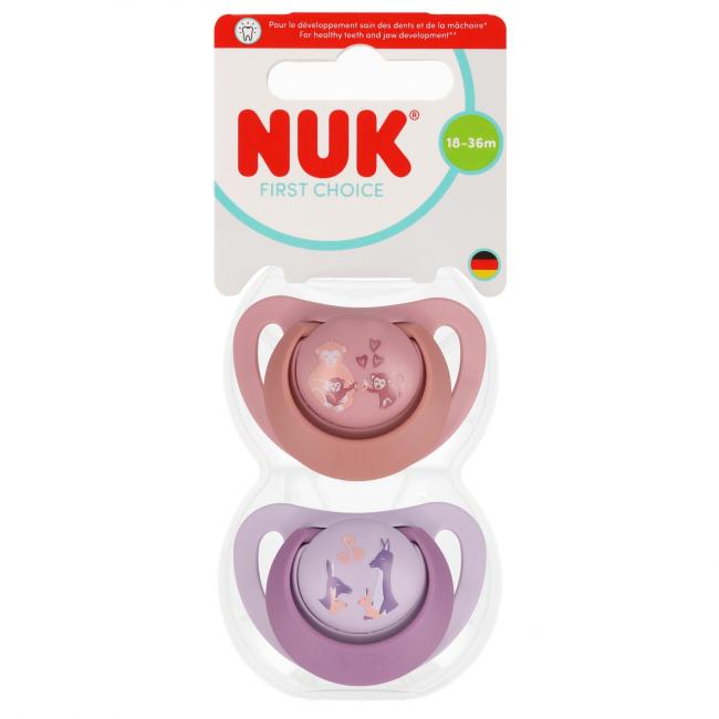 NUK Smoczek uspokajający 2el 18-36m First Choice Małpka/Kangur 10177247