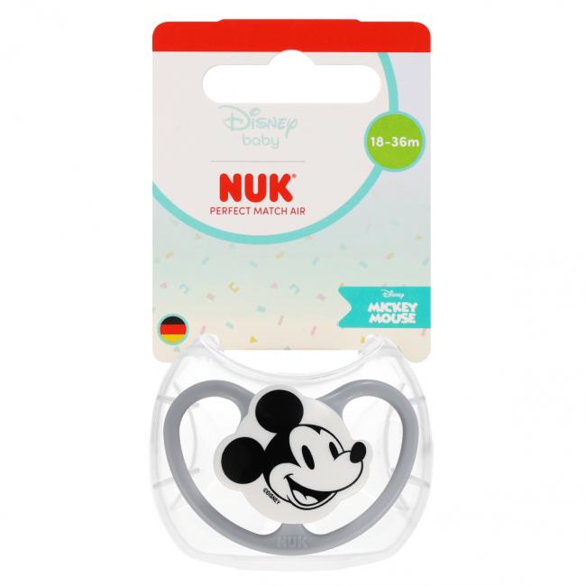 NUK Smoczek uspokajający silikon PM 3 Air Miki popielaty 10177241