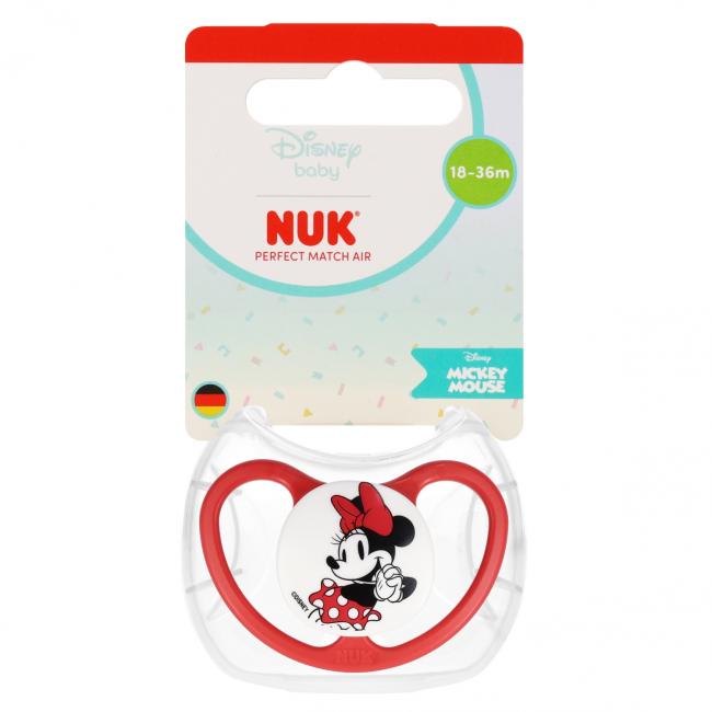 NUK Smoczek uspokajający silikonowy 18-36m Perfect Match Air Miki czerwony 101772421
