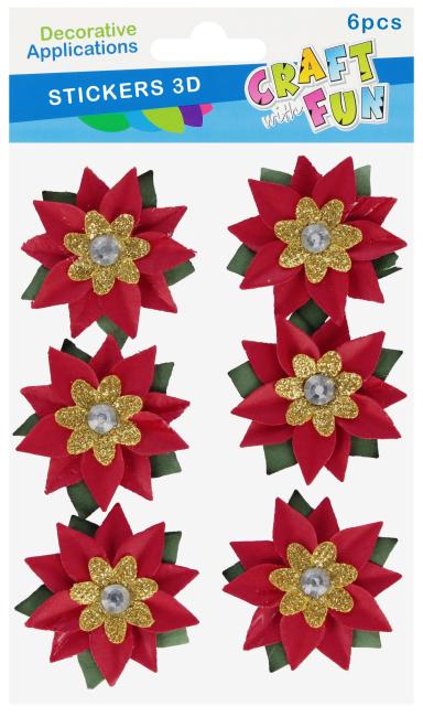 Naklejki Gwiazda betlejemska 3D 6szt Boże Narodzenie CRAFT WITH FUN  595854