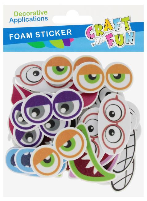 Ozdoba Oczy Eva samoprzylepne mix CRAFT WITH FUN  595860