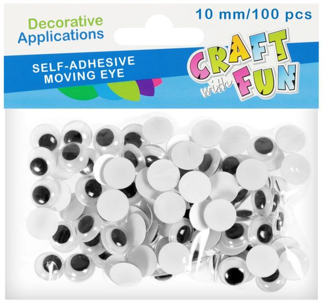 Ozdoby dekoracyjne samoprzylepne Oczy 10 mm  CRAFT WITH FUN 383655