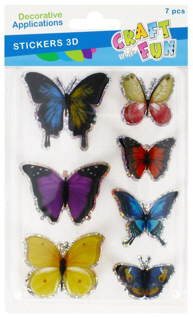 Naklejki 3D Motyl 7szt. CRAFT WITH FUN 521671