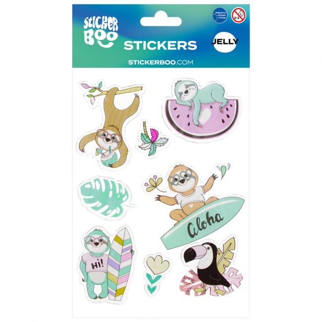 Naklejki 15x20 cm żelowe Leniwiec STICKER BOO 537779
