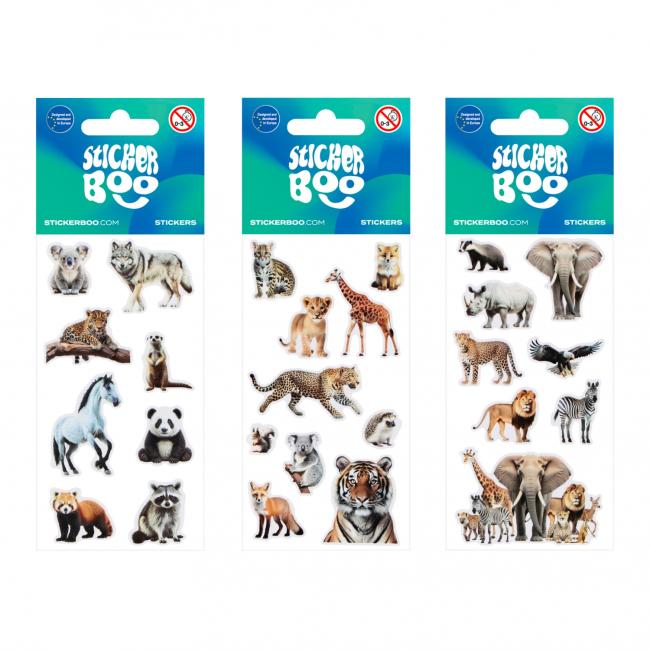 Naklejki 6x13 cm Dzikie Zwierzęta STICKER BOO 550332