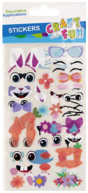 Ozdoba dekoracyjna naklejki Twarze Wielkanoc CRAFT WITH FUN 553724