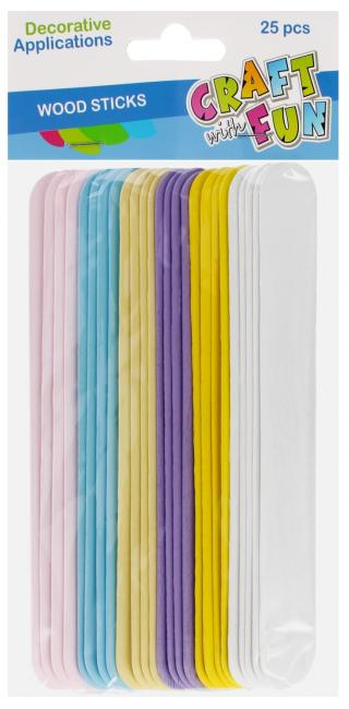 Patyczki drewniane dekoracyjne kolorowe pastelowe 25 szt. 20 cm CRAFT WITH FUN 555390