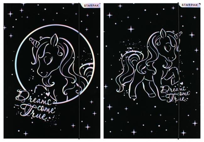 Teczka z gumką A4 Unicorn black STARPAK 536514