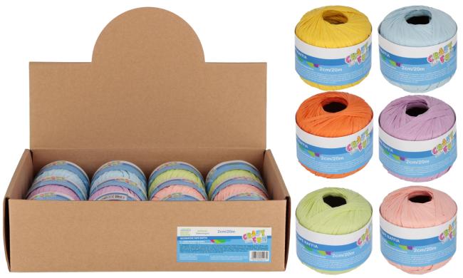  Ozdoba dekoracyjna rafia 20m mix kolorów  CRAFT WITH FUN 554230