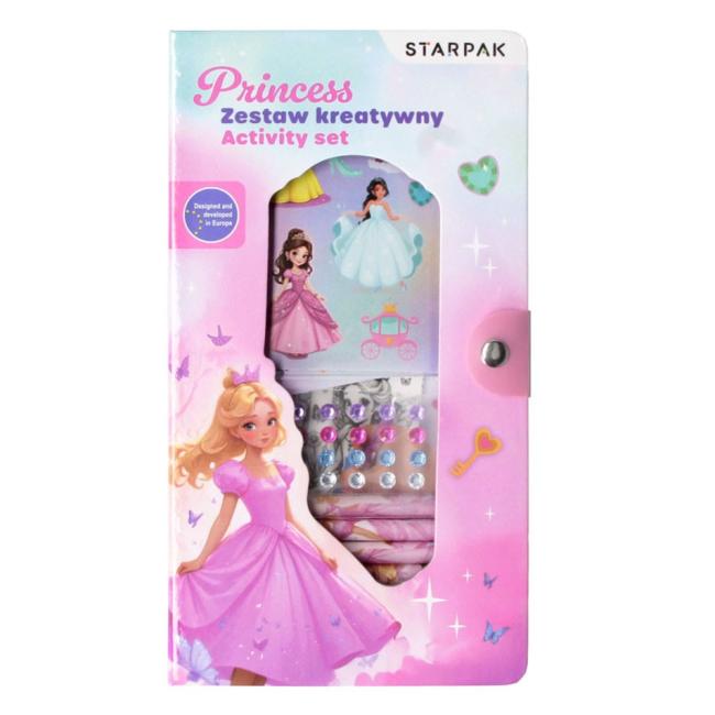 Zestaw kreatywny do kolorowania  naklejki, kredki, diamenciki Princess STARPAK 552494