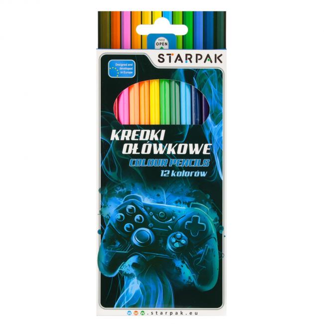Kredki ołówkowe 12 kolorów Pad STARPAK 559670