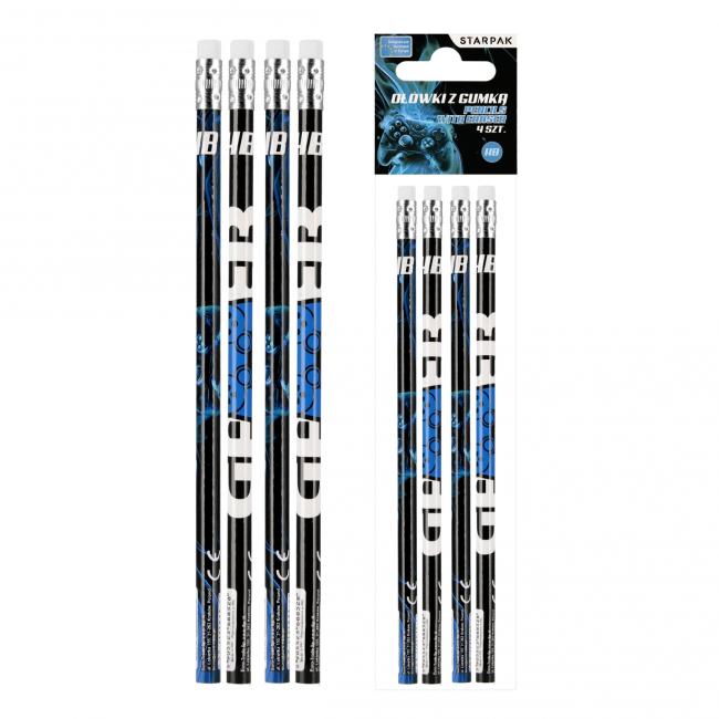 Ołówek z gumką HB Pad op. 4 szt. STARPAK 559683