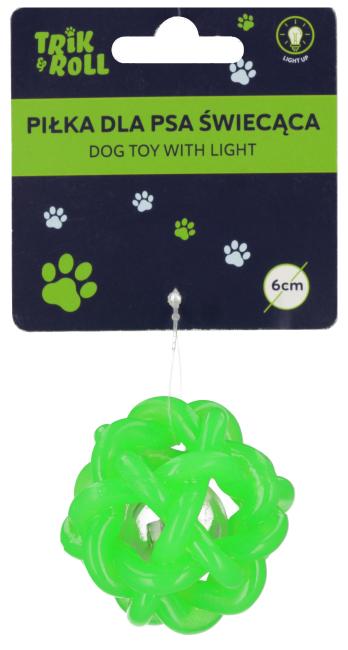 Piłka dla psa świecąca 6cm zielona TRIK&ROLL 560667