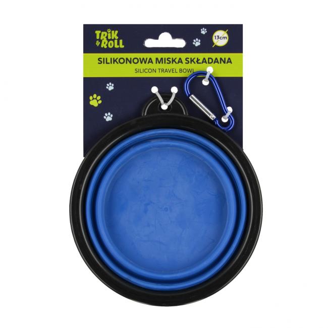 Miska dla zwierząt silikonowa składana niebieska 13cm TRIK&ROLL 560718