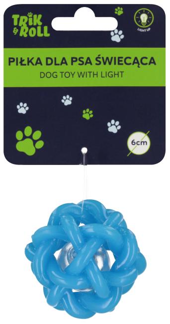 Piłka dla psa świecąca 6cm niebieska TRIK&ROLL 560862