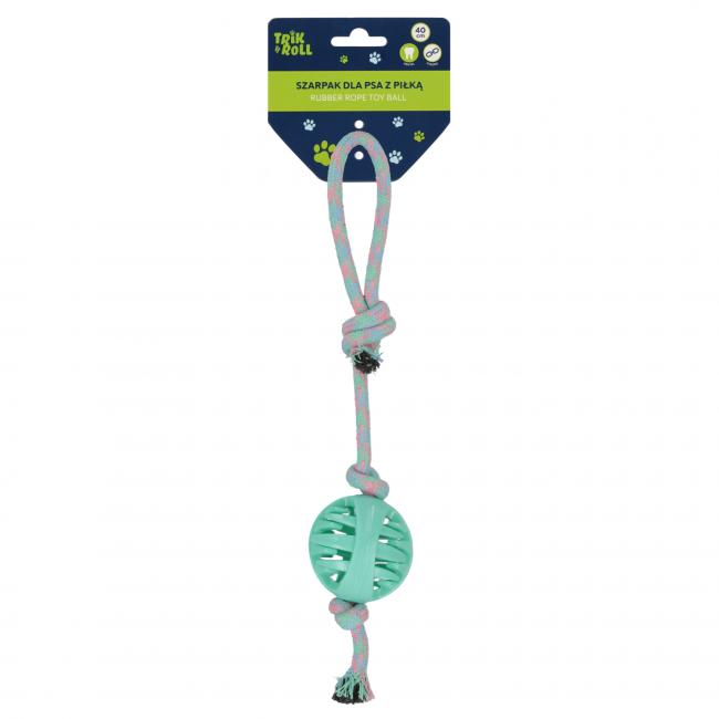 Zabawka dla psa Szarpak 40 cm z piłką zielony TRIK&ROLL 560884