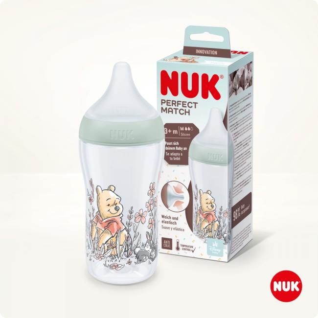 NUK Butelka PP 260ml silikonowy smoczek M Kubuś Puchatek 10742027 