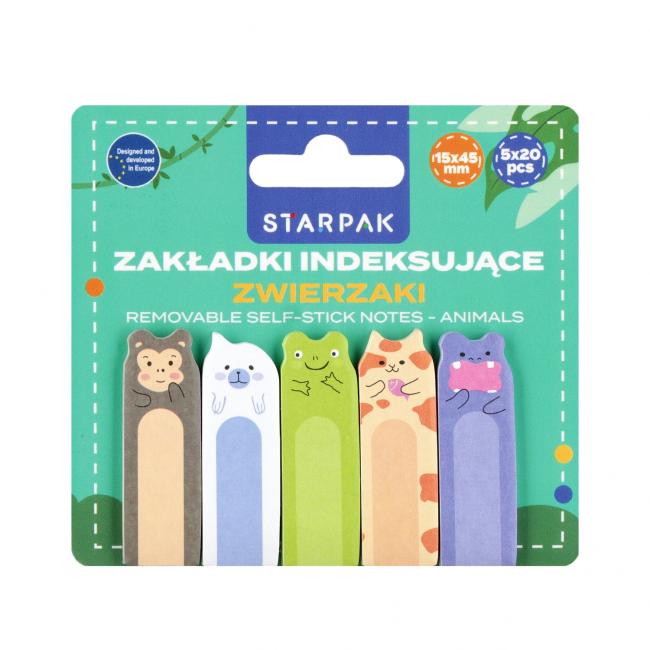 Zakładka indeksująca mix wzorów 5kol Zwierzaki Zebra STARPAK 562592