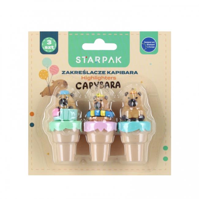 Zakreślacz mini Kapibara 3 kolory STARPAK  563031