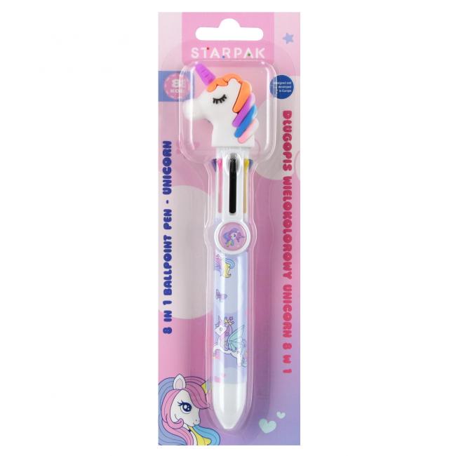 Długopis wielokolorowy 8 kolorów Unicorn STARPAK 563034