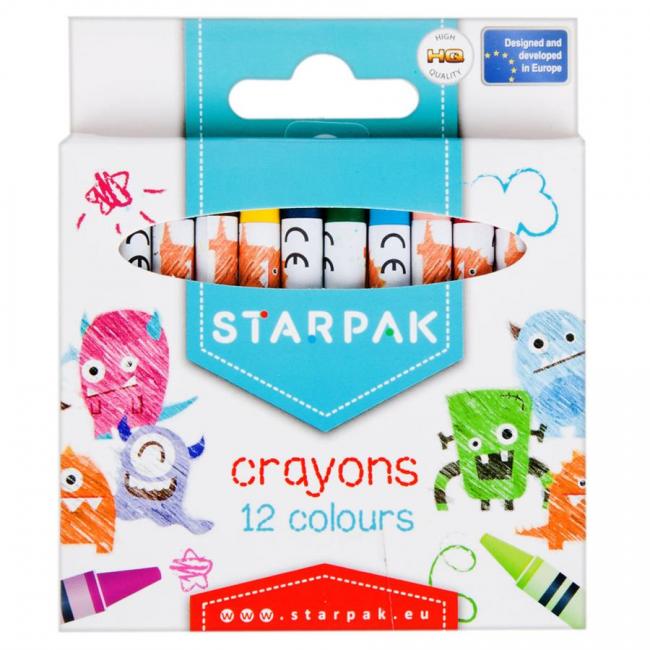 Kredki woskowe 12 kolorów STARPAK 397929