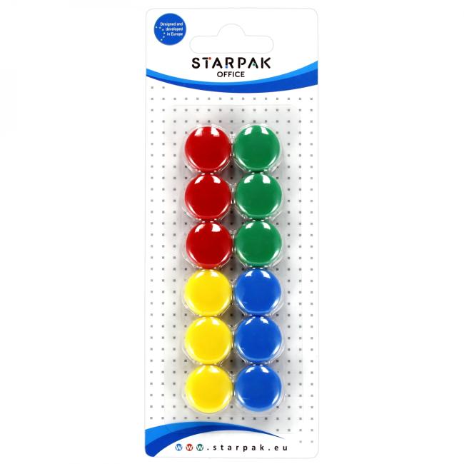 Magnesy kolorowe 22mm mix op12szt. STARPAK 244150