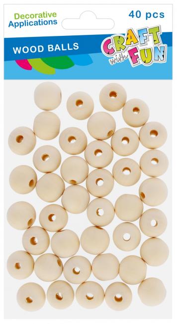 Ozdoby dekoracyjne kulki drewniane 20 mm op.40 szt. CRAFT WITH FUN 567233