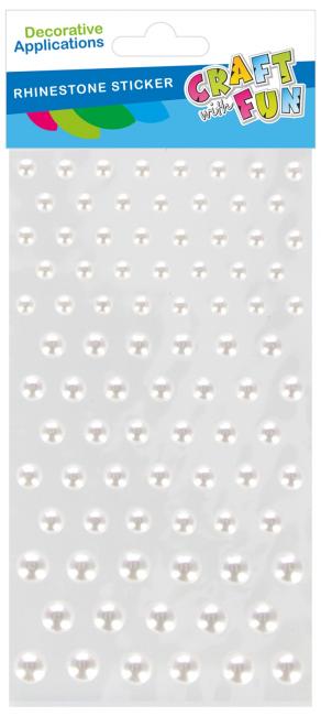 Ozdoby dekoracyjne samoprzylepne Kryształki Perły białe CRAFT WITH FUN 567263