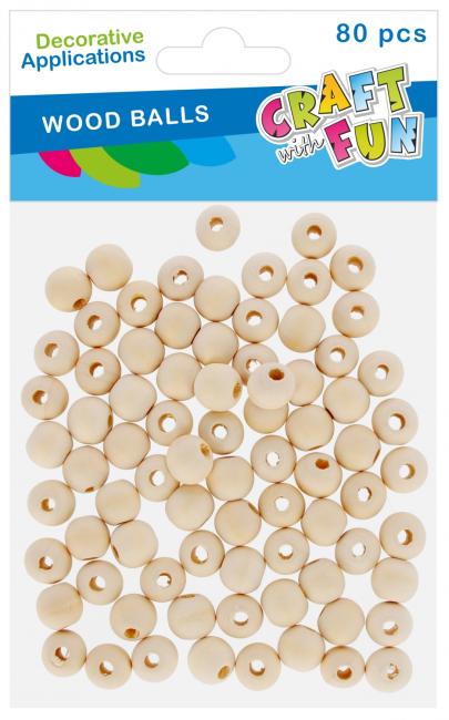Ozdoby dekoracyjne kulki drewniane 10 mm op.80 szt. CRAFT WITH FUN 567233