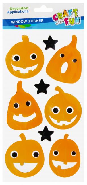 Ozdoba dekoracyjna naklejki na szybę żelowe 9 szt. Dynia CRAFT WITH FUN 572666