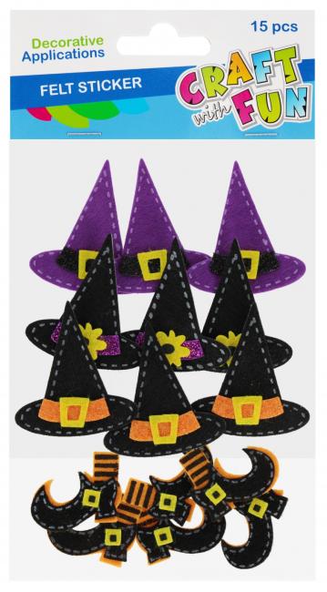 Ozdoba dekoracyjna filcowa samoprzylepna Czarodziej 15 szt. CRAFT WITH FUN 572687