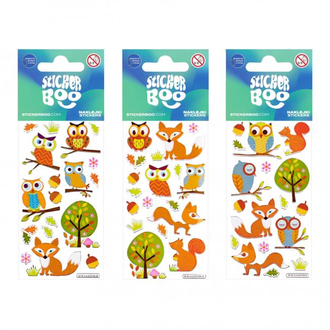 Naklejki  7x18 cm Silver Sowy/Lisy STICKER BOO 382525