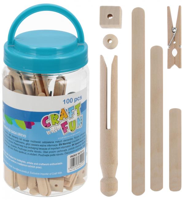 Patyczki drewniane mix tuba A 100 CRAFT WITH FUN 567213