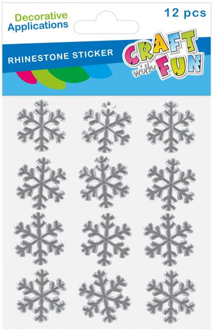 Naklejki samoprzylepne  Śnieżki kryształki 12szt. Boże Narodzenie CRAFT WITH FUN 567249