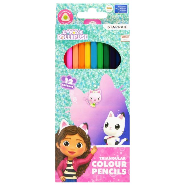 Kredki ołówkowe 12 kolorów Gabby s Dollhouse STARPAK 529135