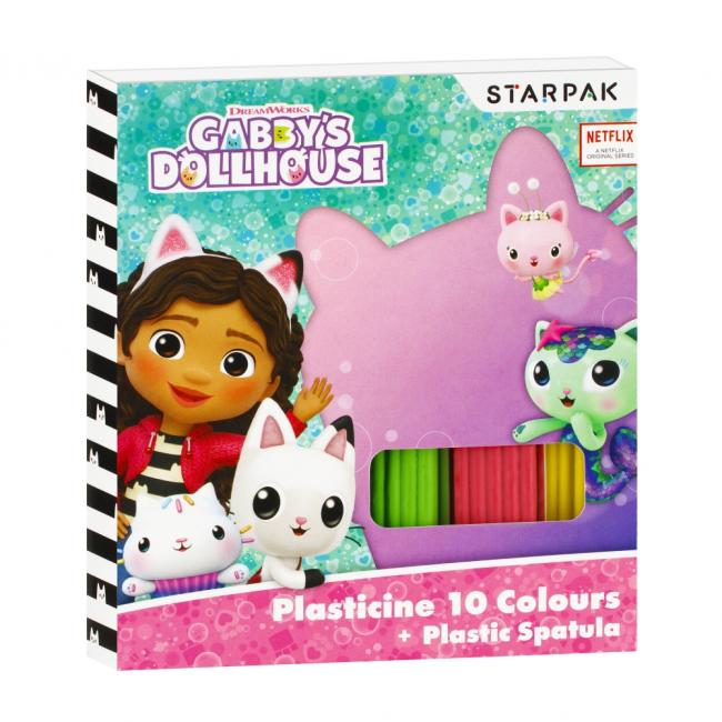 Plastelina 10 kolorów falista ze szpatułką Gabbys Dollhouse STARPAK 530018