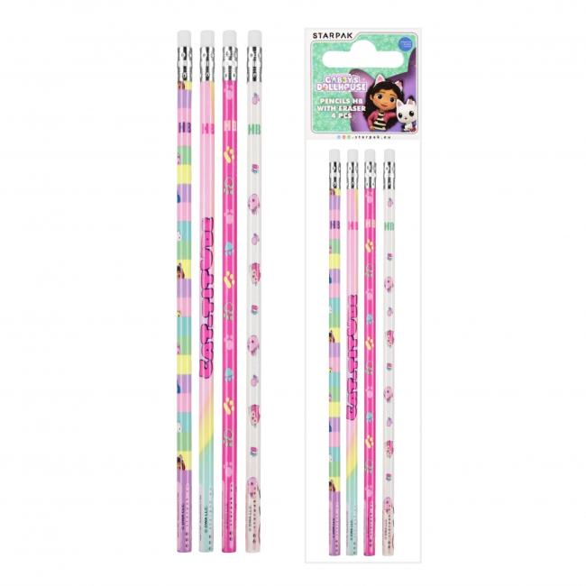 Ołówek z gumką Gabby s Dollhouse op4szt. STARPAK 530019