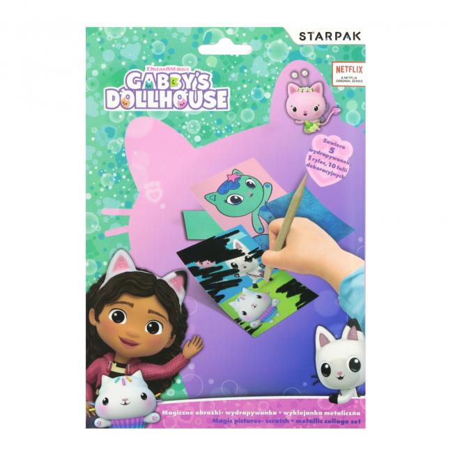 Zestaw kreatywny wydrapywanka z wyklejanką metaliczną STARPAK 549166