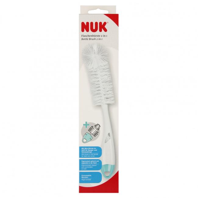 NUK Szczotka do mycia butelek 2w1 miętowa okrągła 10256505 
