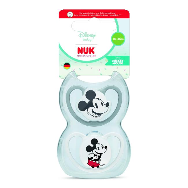 NUK Smoczek uspokajający 18-36 AIR Miki popielaty 10177239 