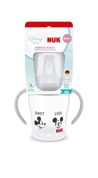 NUK Butelka 150 ml z uchwytem 6m  Miki popielata 102153981