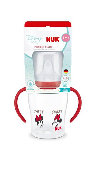 NUK Butelka 150 ml z uchwytem 6m  Minnie czerwona 102153991