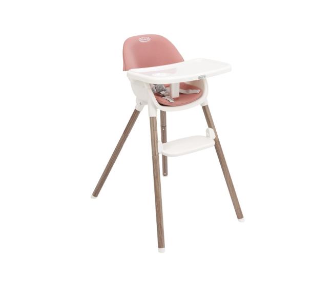 GRACO Presti Krzesełko do karmienia dziecięce 3 w 1 z kompaktowym składaniem Dusty Rose