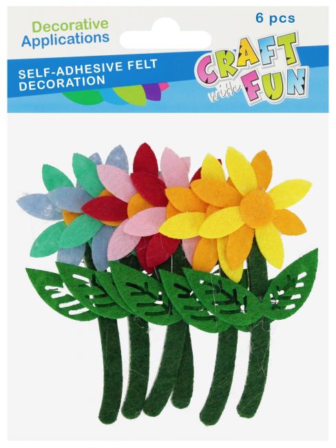 Naklejki filcowe Kwiaty 6szt. CRAFT WITH FUN 579898