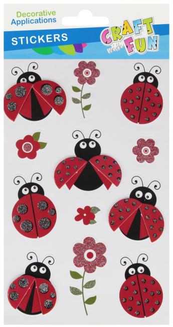 Naklejki 3D Biedronki 12 szt.  CRAFT WITH FUN 579901