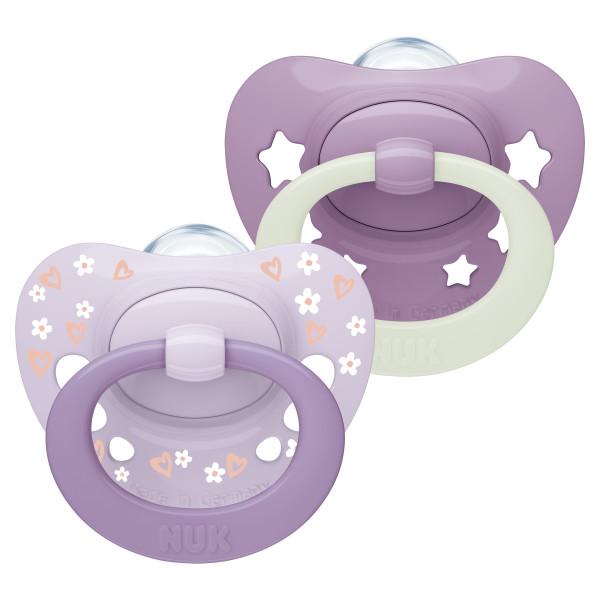 NUK Smoczek uspokajający 2 elementy 6-18m First Choice D&N fioletowy op.2 szt. 10176384