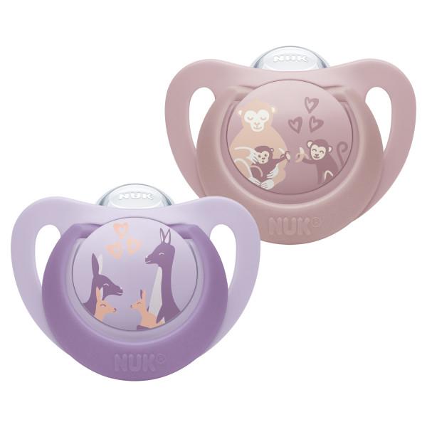 NUK Smoczek uspokajający 2 elementy 6-18m First Choice Małpka/Kangur op.2 szt. 101763681